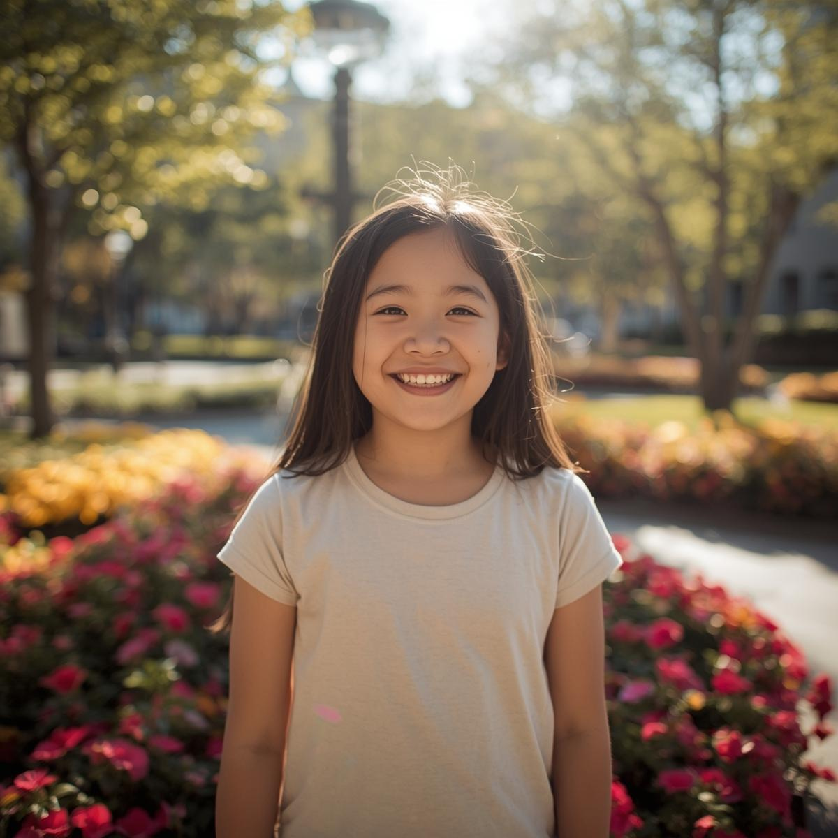 Polera lisa beige algodón unisex - Imagen 3