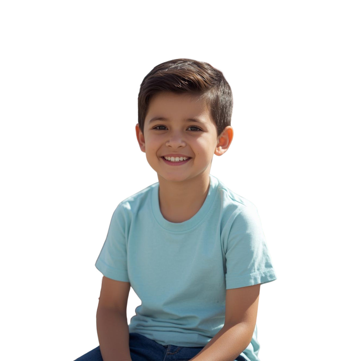 Polera lisa celeste pastel algodón unisex - Imagen 4