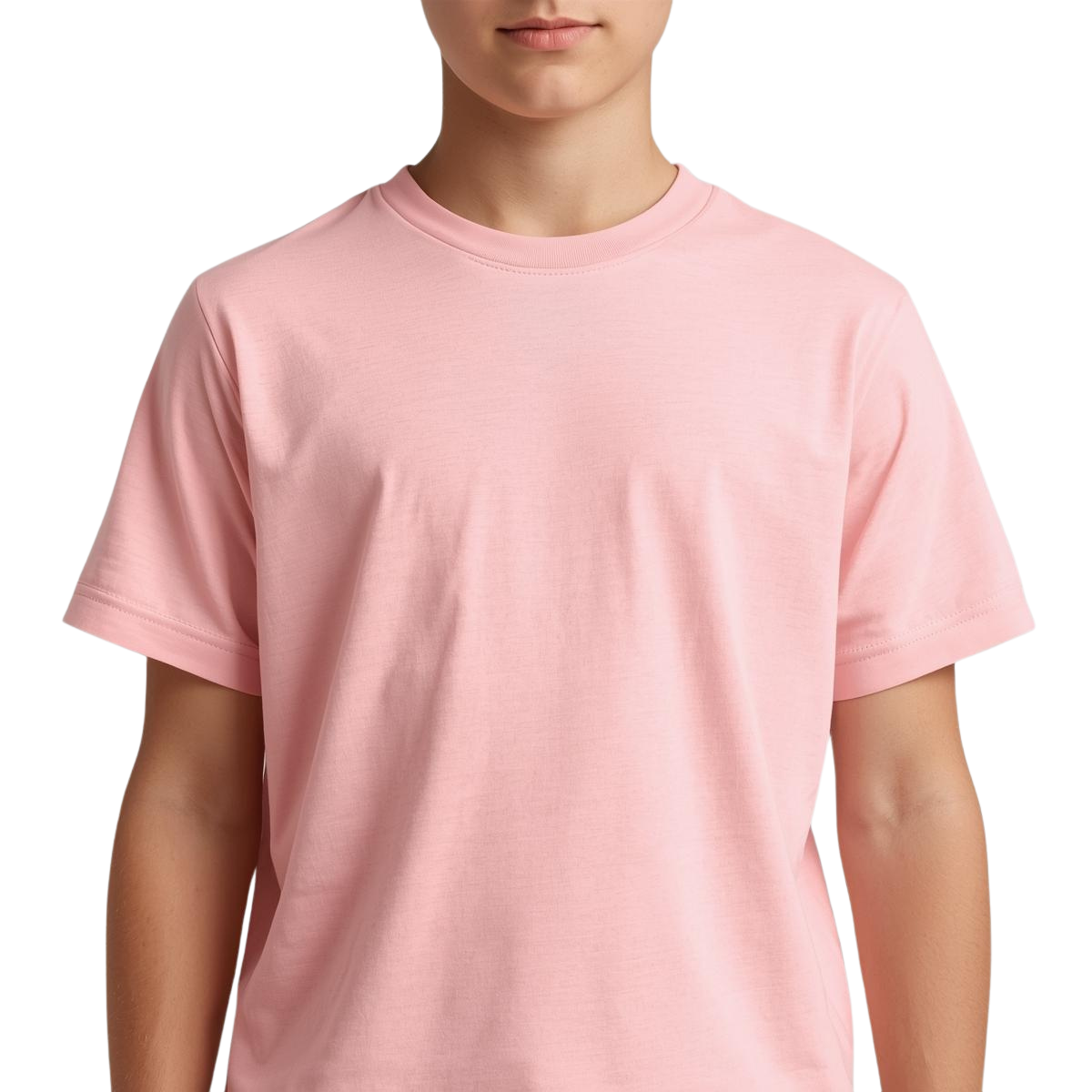 Polera lisa rosa pastel algodón unisex - Imagen 3