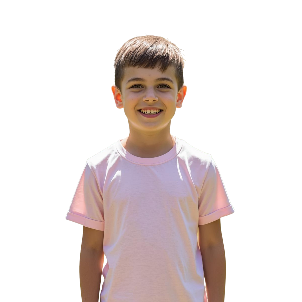 Polera lisa rosa pastel algodón unisex - Imagen 2